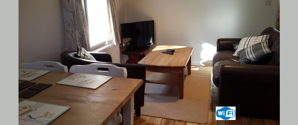 The relaxing lounge area of the stables holiday cottage